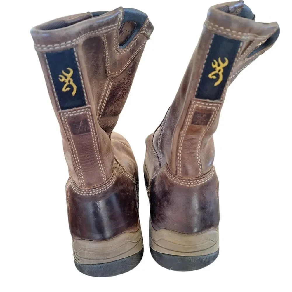 Browning Waterproof Leather Work Boot Men 9.5 WIDE #BR9105 Ranch Hunting Comfort